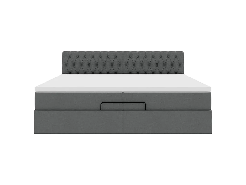 Estructura de cama otomana con colchón gris oscuro 200x200 cm