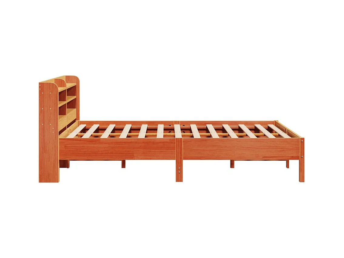 Cadre de lit sans matelas cire marron 150x200cm bois pin massif