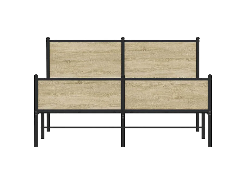 Cadre de lit en métal sans matelas chêne sonoma 150x200 cm