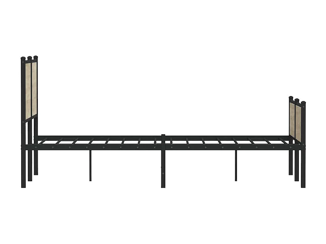 Cadre de lit en métal sans matelas chêne sonoma 150x200 cm