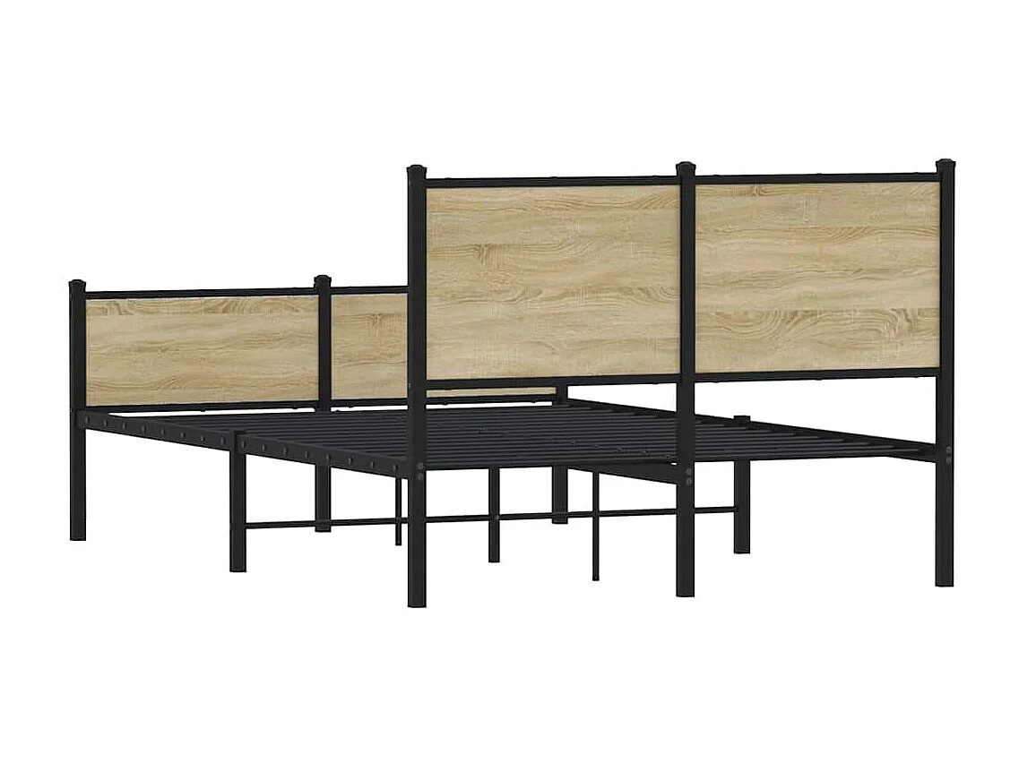 Cadre de lit en métal sans matelas chêne sonoma 150x200 cm