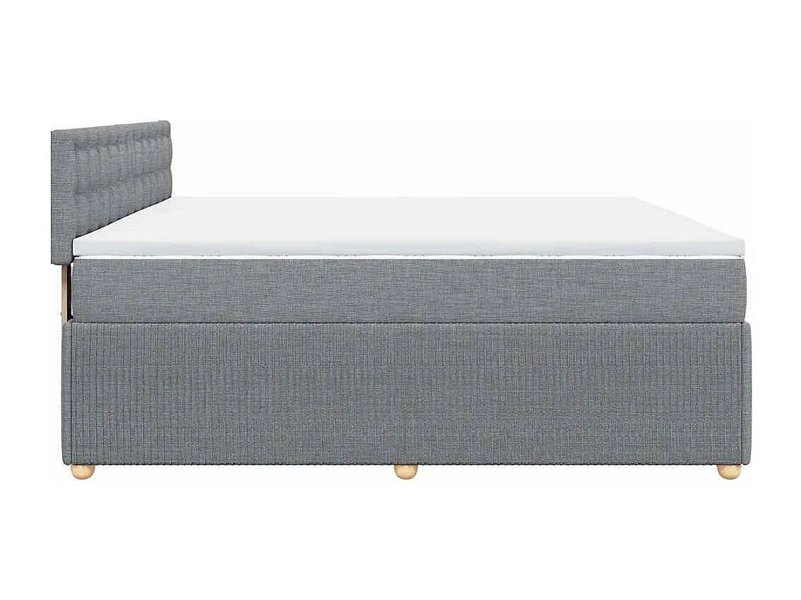 Cama com molas/colchão 200x200 cm tecido cinza-claro