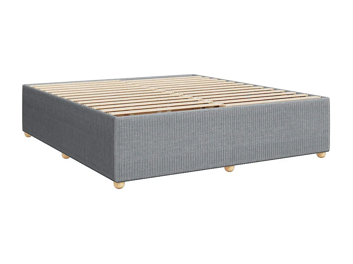 Cama com molas/colchão 200x200 cm tecido cinza-claro