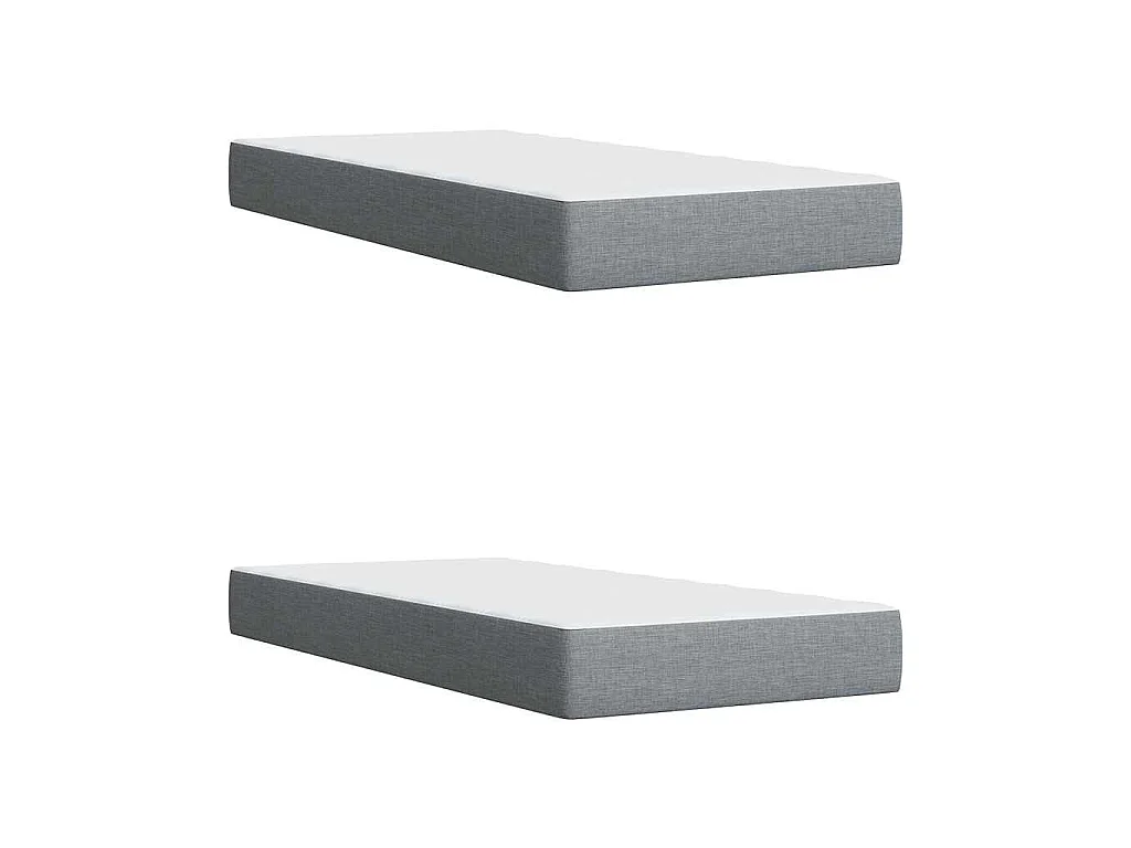 Sommier à lattes de lit avec matelas Gris clair 200x200cm Tissu