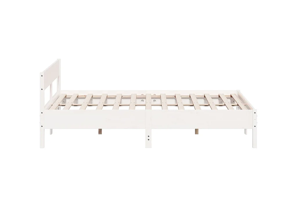 Cama sem colchão 200x200 cm madeira de pinho maciça branco