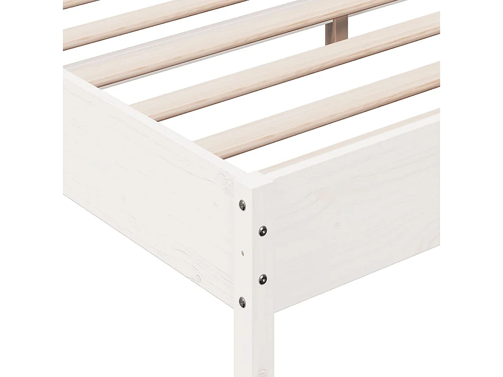 Cama sem colchão 200x200 cm madeira de pinho maciça branco