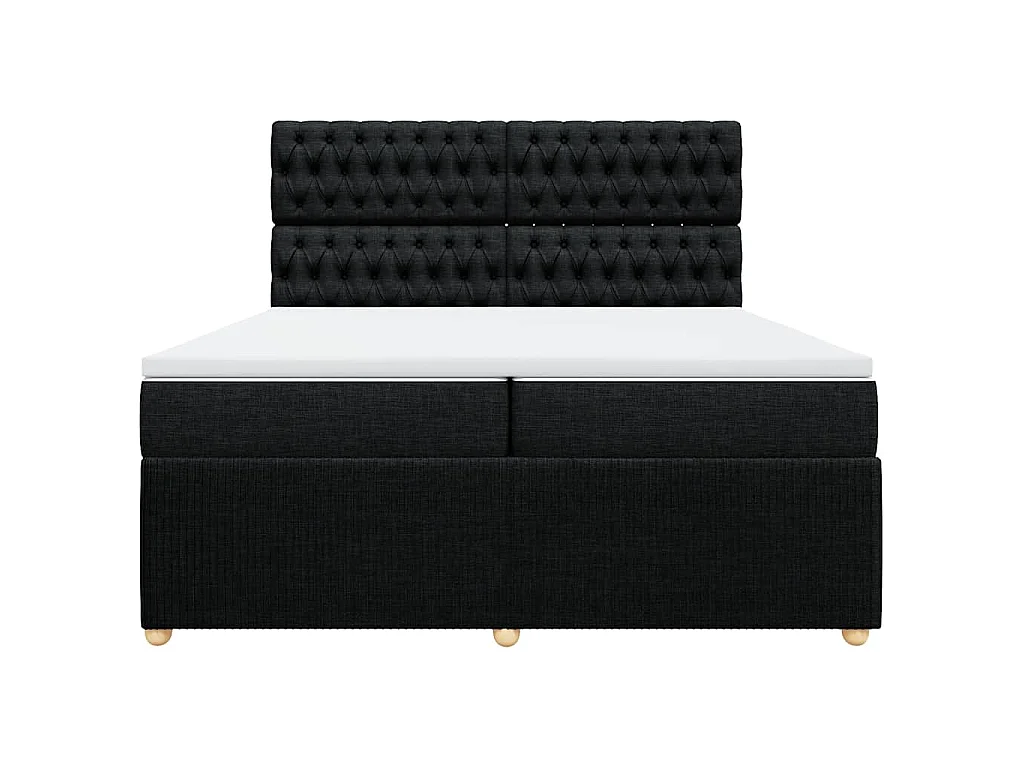 Giroletto a Molle con Materasso Nero 200x200 cm in Tessuto
