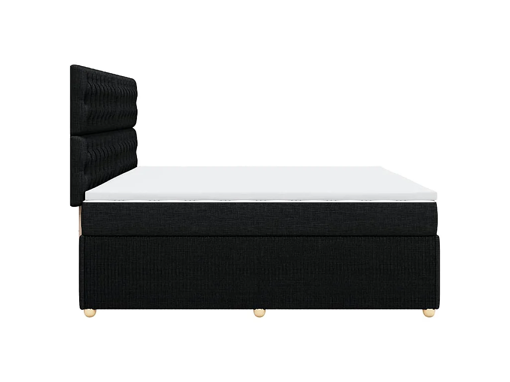 Giroletto a Molle con Materasso Nero 200x200 cm in Tessuto