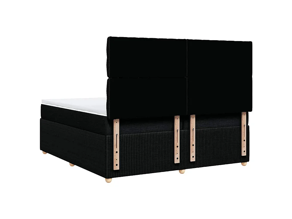 Giroletto a Molle con Materasso Nero 200x200 cm in Tessuto