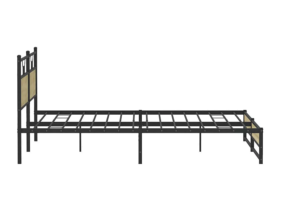 Metallbett ohne Matratze Sonoma-Eiche 200x200 cm