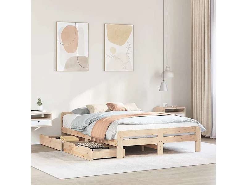 Letto senza Materasso 150x200 cm in Legno Massello di Pino