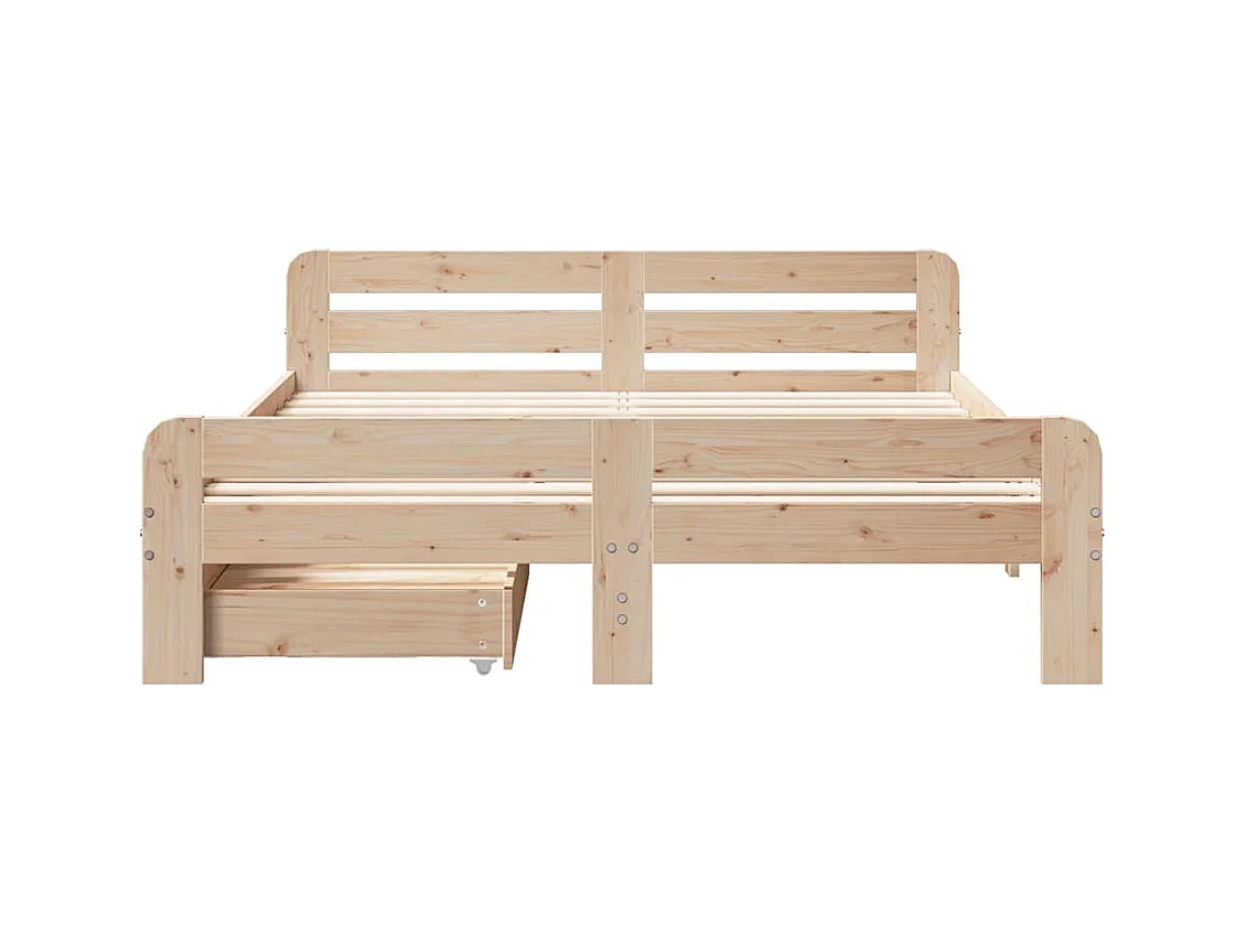 Letto senza Materasso 150x200 cm in Legno Massello di Pino