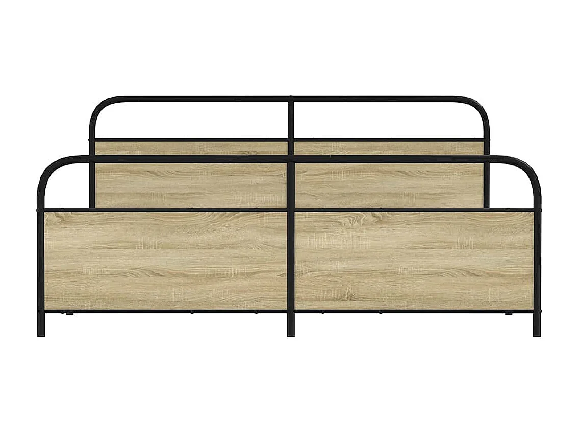 Metallbett ohne Matratze Sonoma-Eiche 200x200 cm