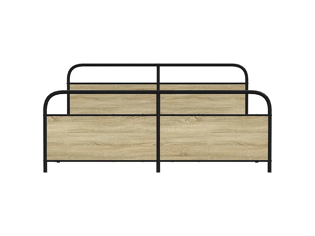 Cadre de lit en métal sans matelas chêne sonoma 200x200 cm