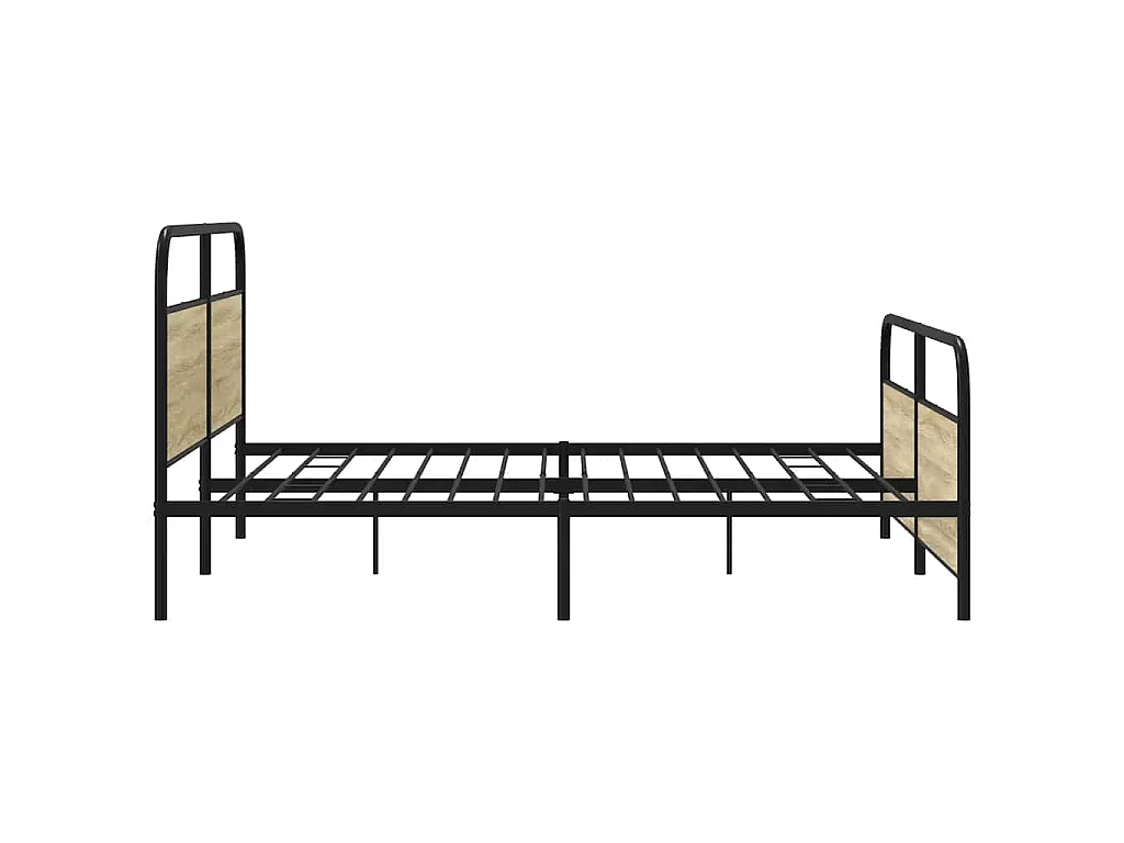 Cadre de lit en métal sans matelas chêne sonoma 200x200 cm