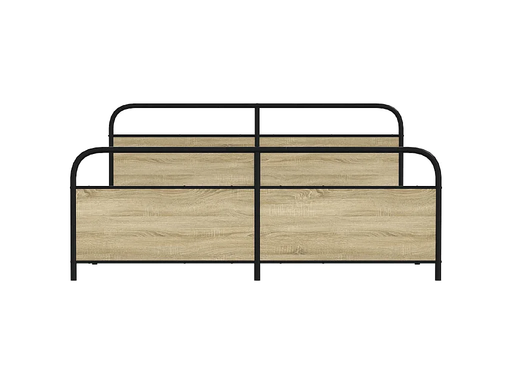 Metallbett ohne Matratze Sonoma-Eiche 200x200 cm