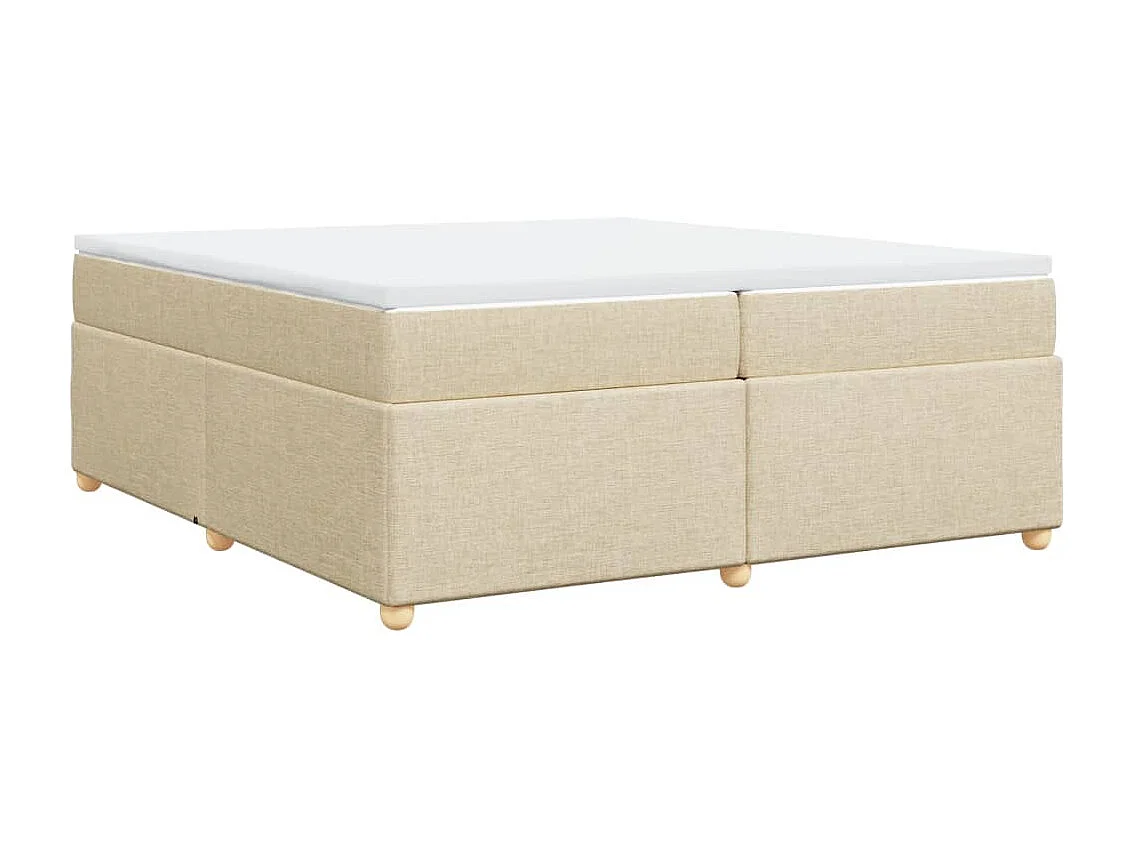 Sommier à lattes de lit avec matelas Crème 200x200 cm Tissu