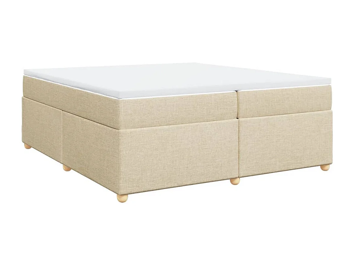 Boxspring met matras stof crèmekleurig 200x200 cm