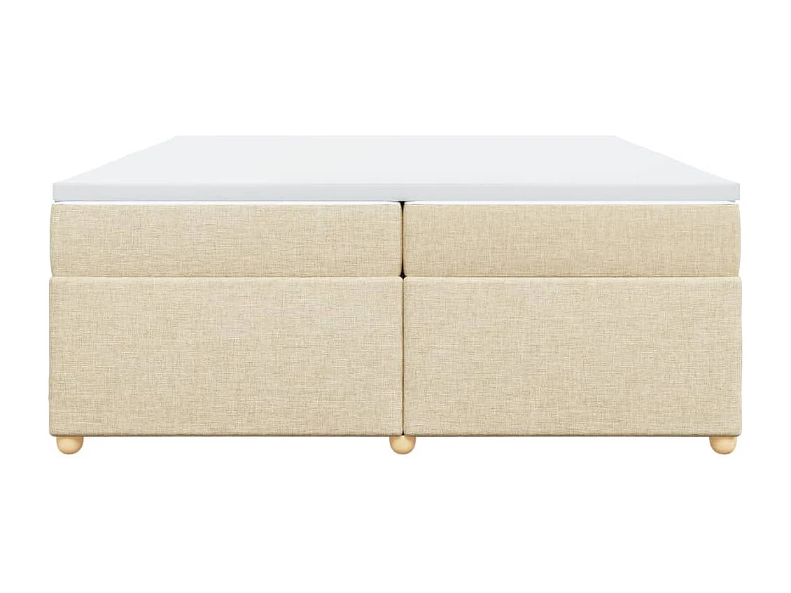 Boxspring met matras stof crèmekleurig 200x200 cm