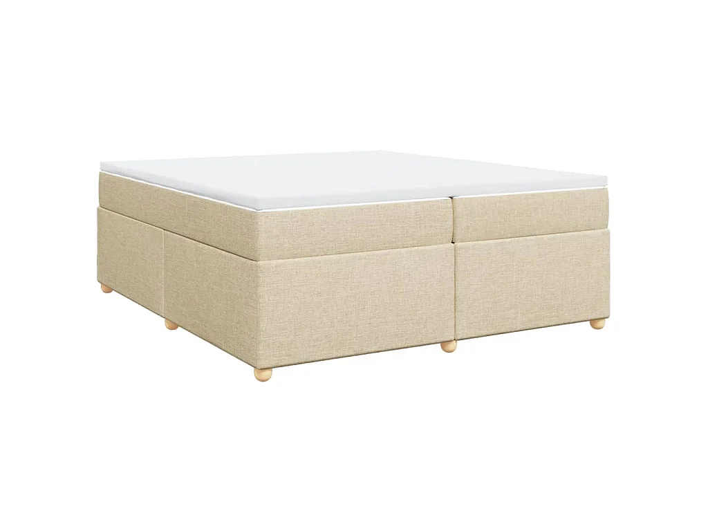 Boxspring met matras stof crèmekleurig 200x200 cm