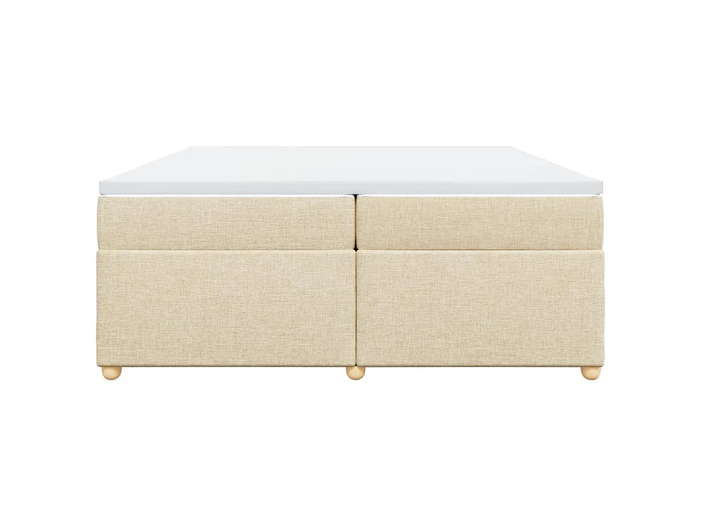 Boxspring met matras stof crèmekleurig 200x200 cm