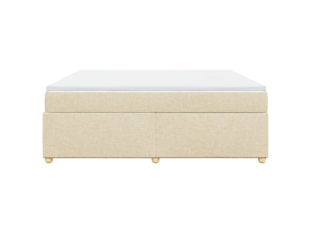 Boxspring met matras stof crèmekleurig 200x200 cm