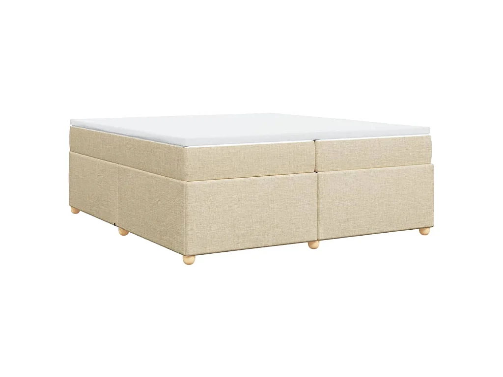 Boxspring met matras stof crèmekleurig 200x200 cm