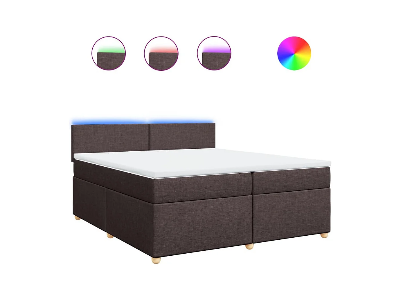 Sommier à lattes de lit avec matelas Marron foncé 200x200 cm