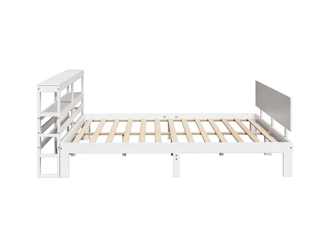Bedframe met hoofdeinde zonder matras 200x200 cm wit