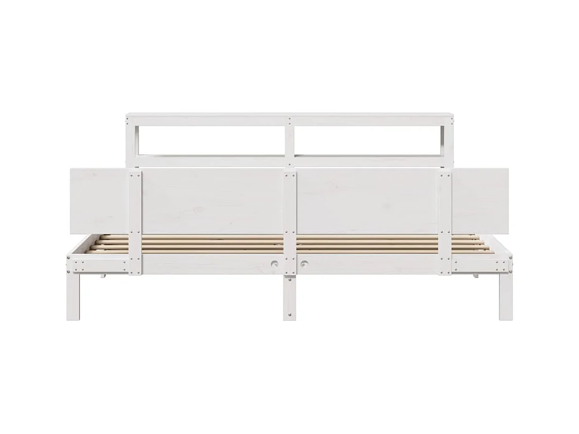 Bedframe met hoofdeinde zonder matras 200x200 cm wit