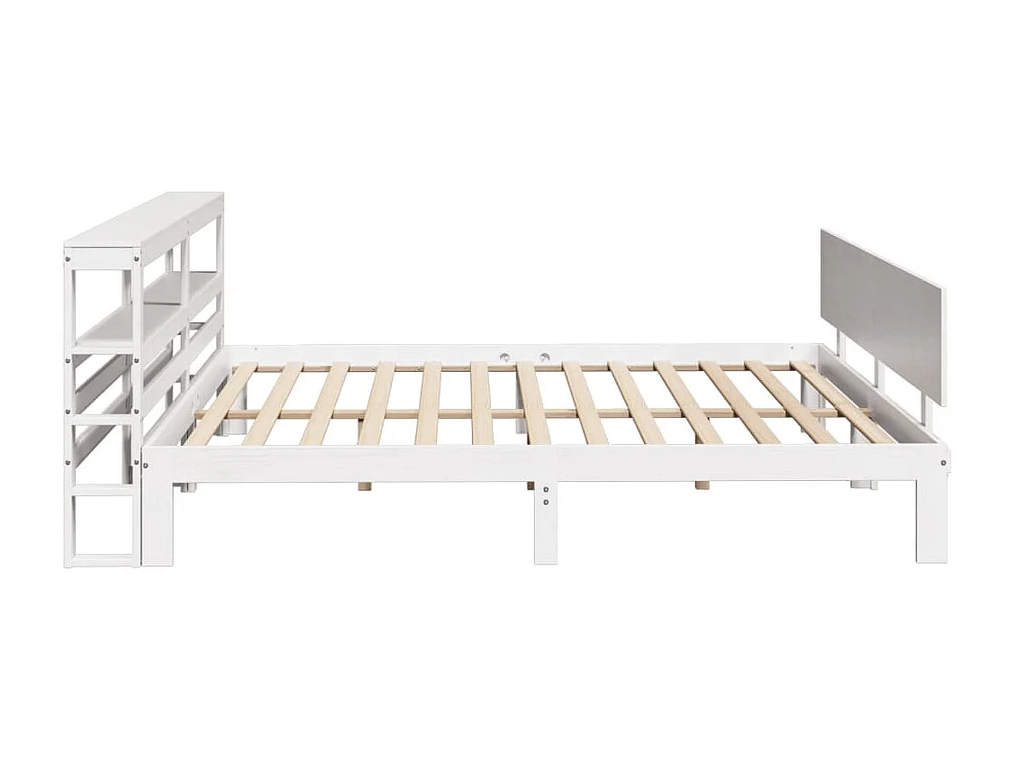 Bedframe met hoofdeinde zonder matras 200x200 cm wit