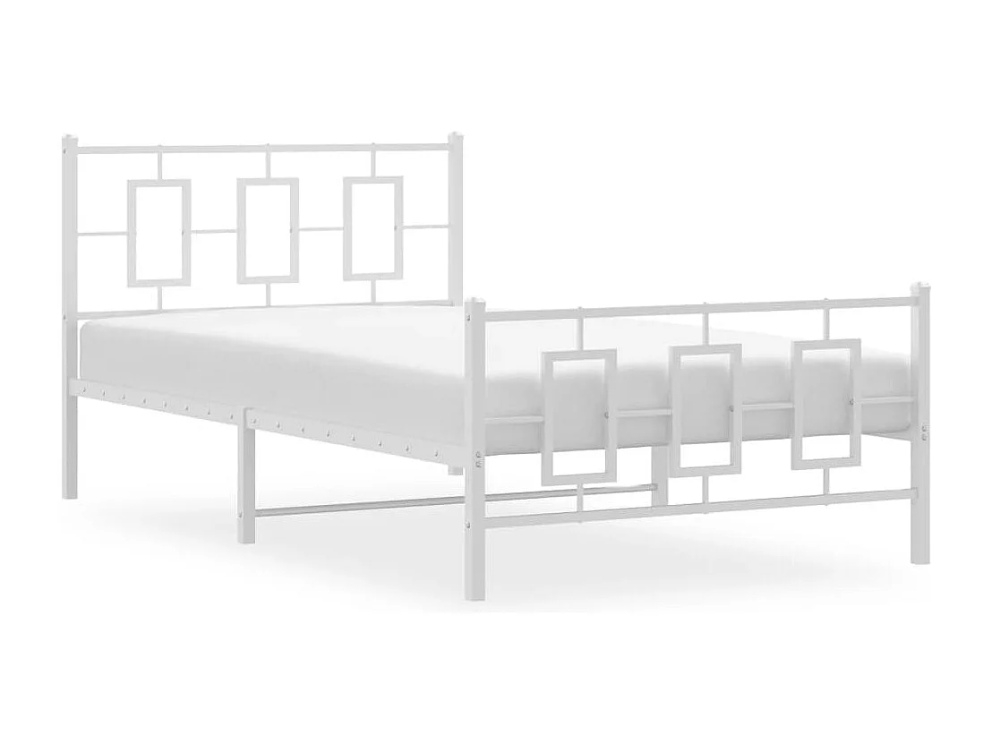 Estructura cama sin colchón con estribo metal blanco 107x203 cm