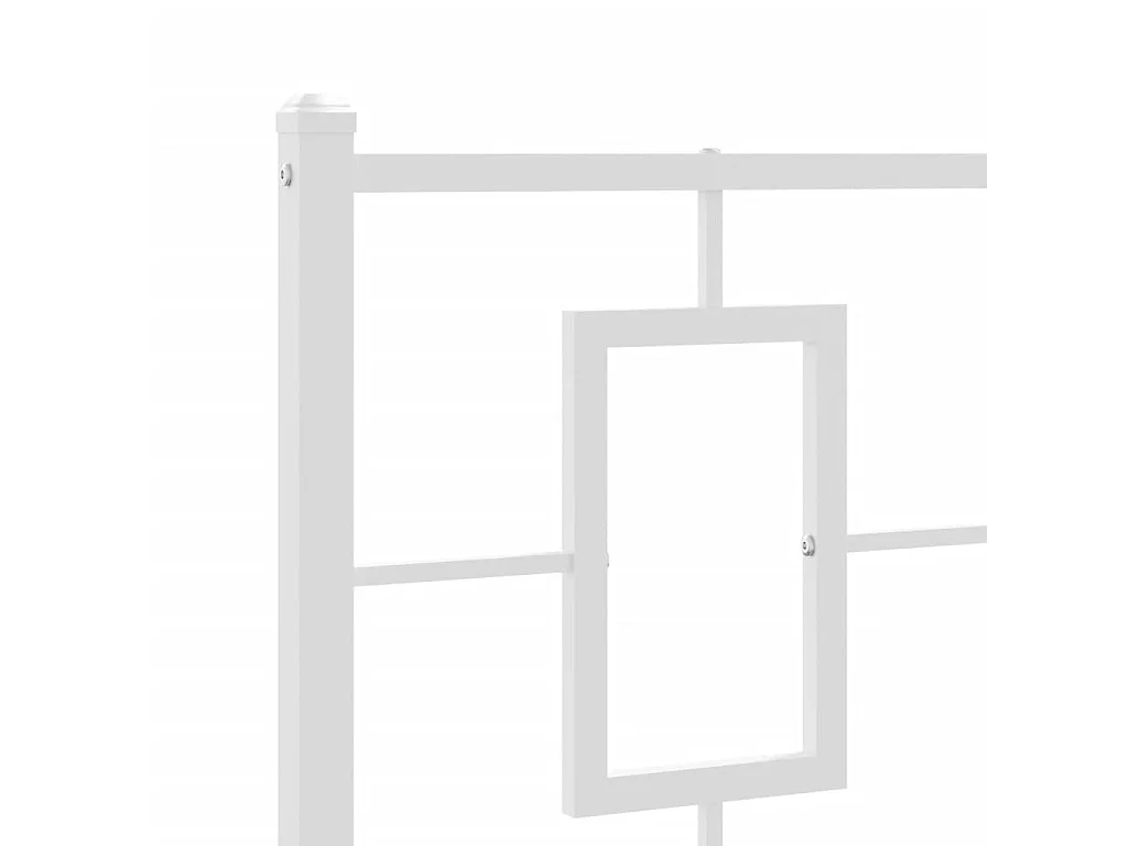 Cadre de lit métal sans matelas et pied de lit blanc 107x203 cm