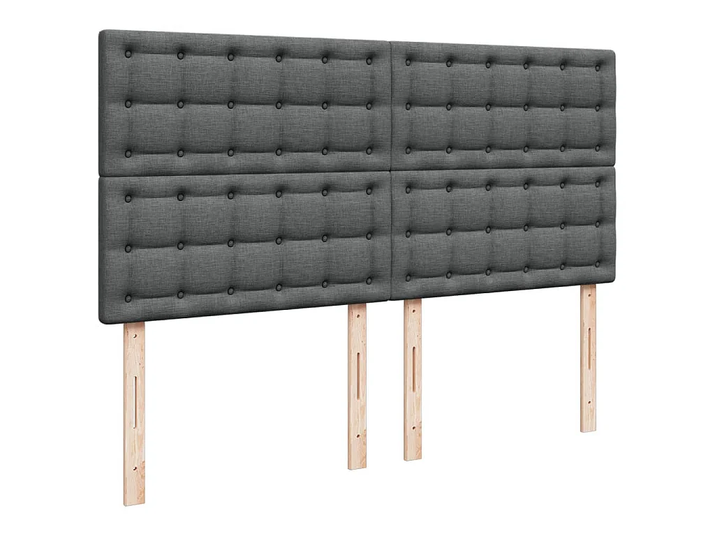 Cama box spring con colchón tela gris oscuro 200x200 cm