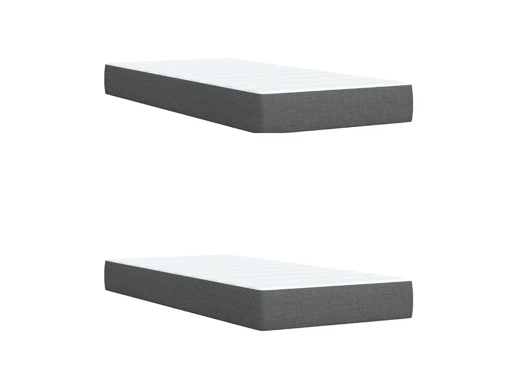 Cama box spring con colchón tela gris oscuro 200x200 cm