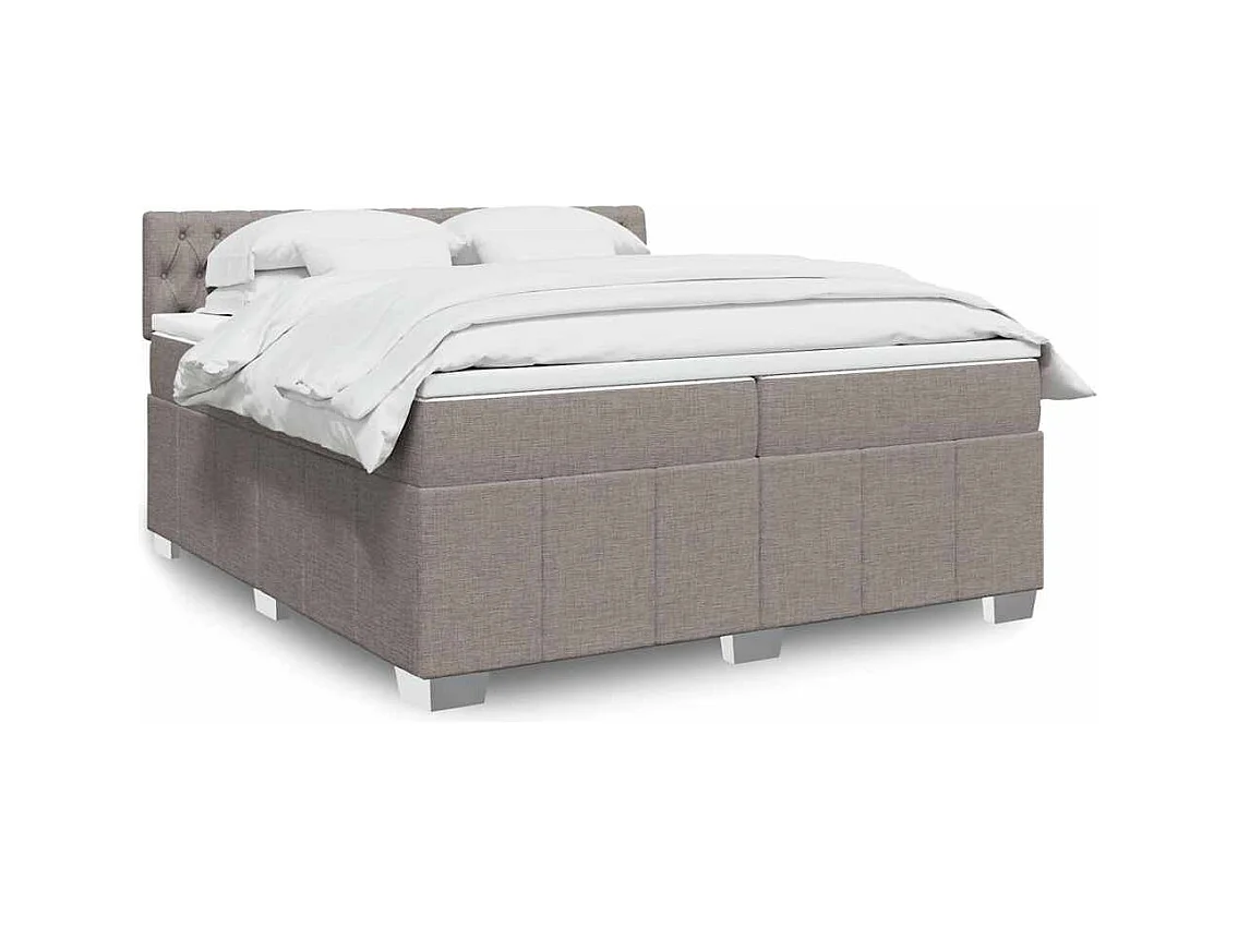 Sommier à lattes de lit avec matelas Taupe 200x200 cm Tissu