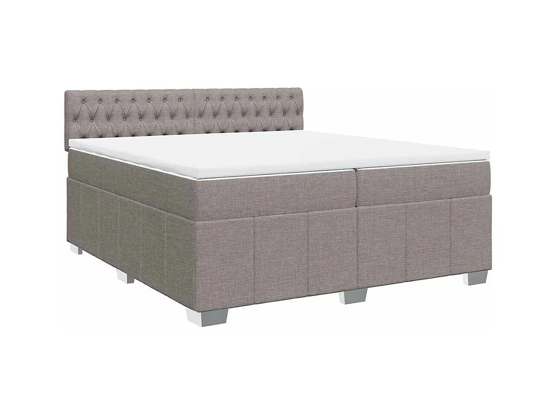 Sommier à lattes de lit avec matelas Taupe 200x200 cm Tissu