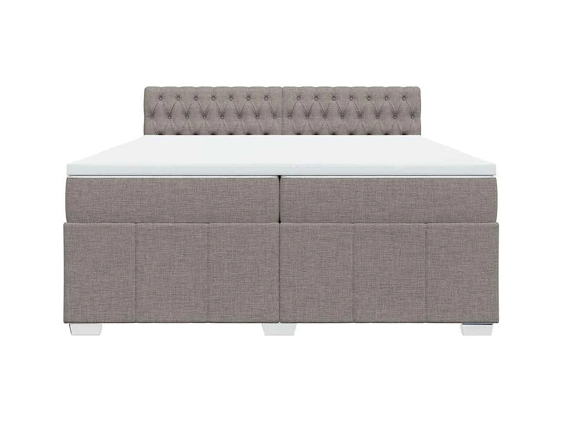 Sommier à lattes de lit avec matelas Taupe 200x200 cm Tissu