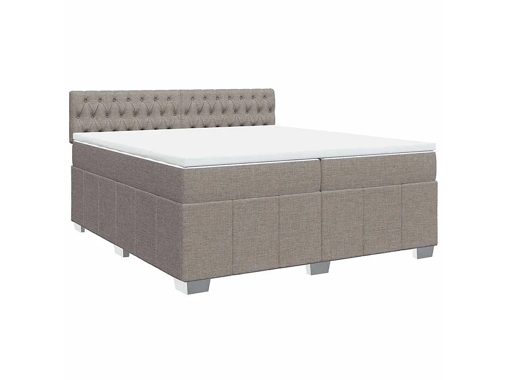 Boxspring met matras stof taupe 200x200 cm