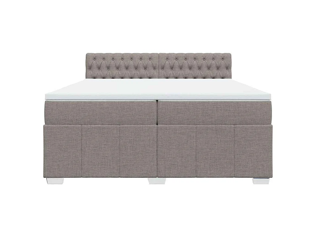 Boxspring met matras stof taupe 200x200 cm