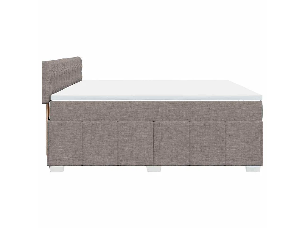Boxspring met matras stof taupe 200x200 cm