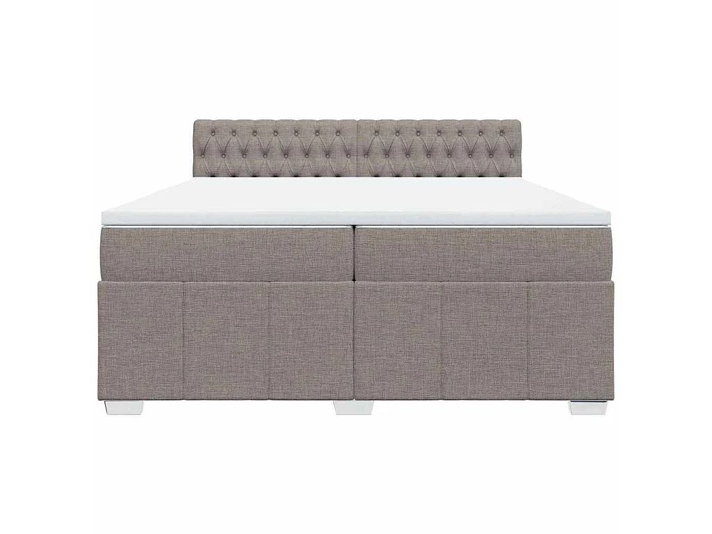Boxspring met matras stof taupe 200x200 cm