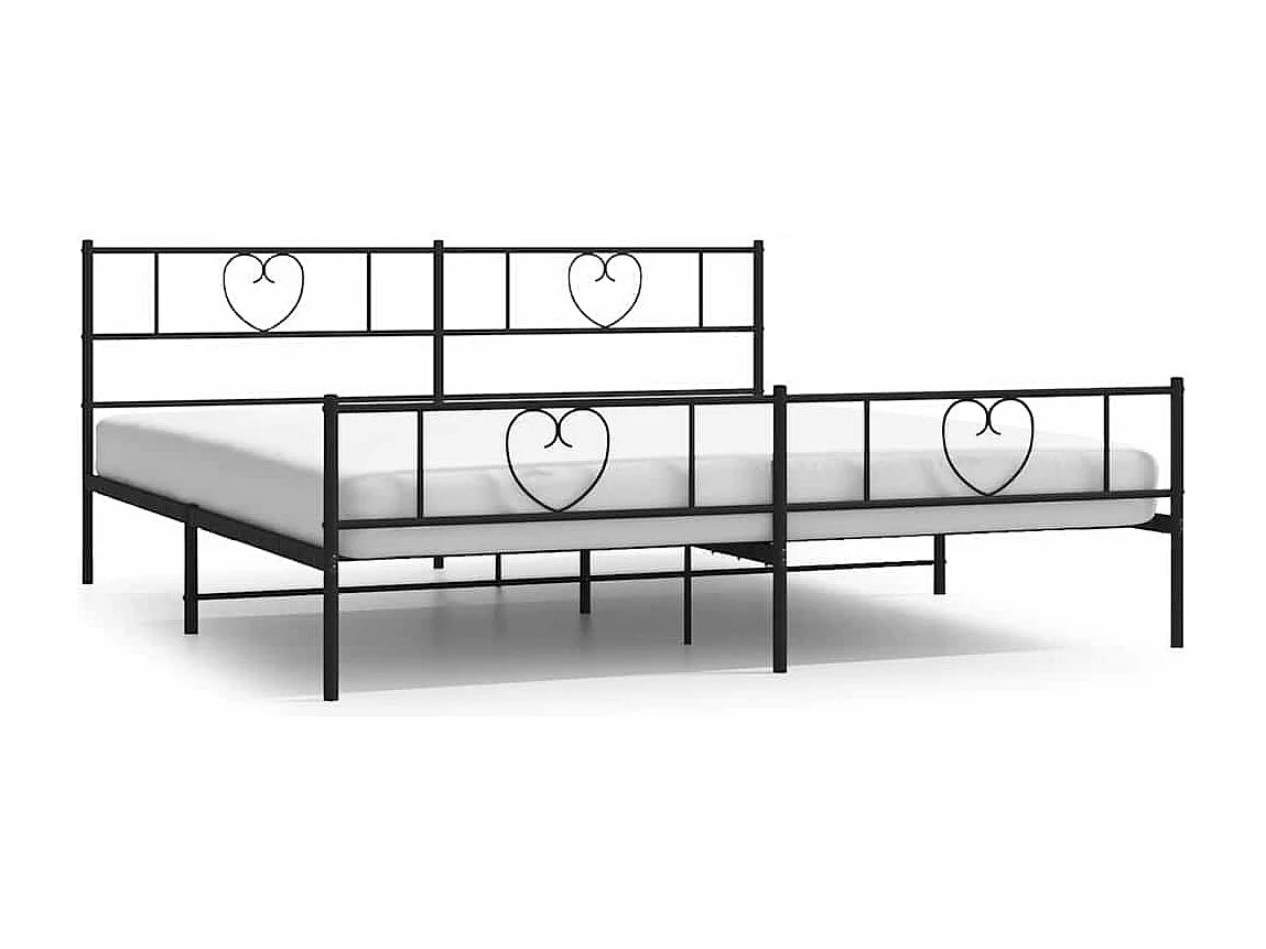 Estructura cama sin colchón con estribo metal negro 193x203 cm