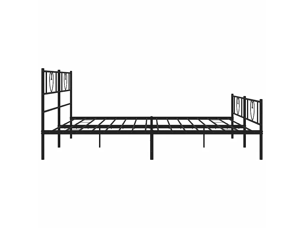 Cadre de lit métal sans matelas avec pied de lit noir 193x203cm