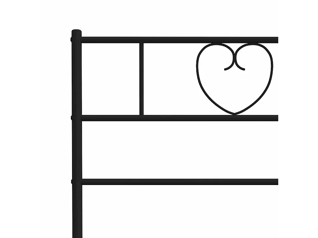 Cadre de lit métal sans matelas avec pied de lit noir 193x203cm