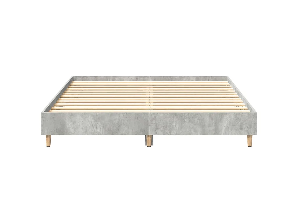 Bettgestell ohne Matratze Betongrau 150x200 cm Holzwerkstoff