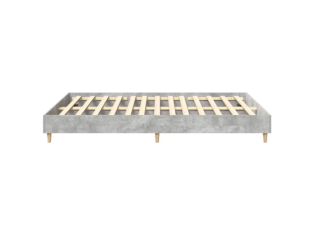 Bettgestell ohne Matratze Betongrau 150x200 cm Holzwerkstoff