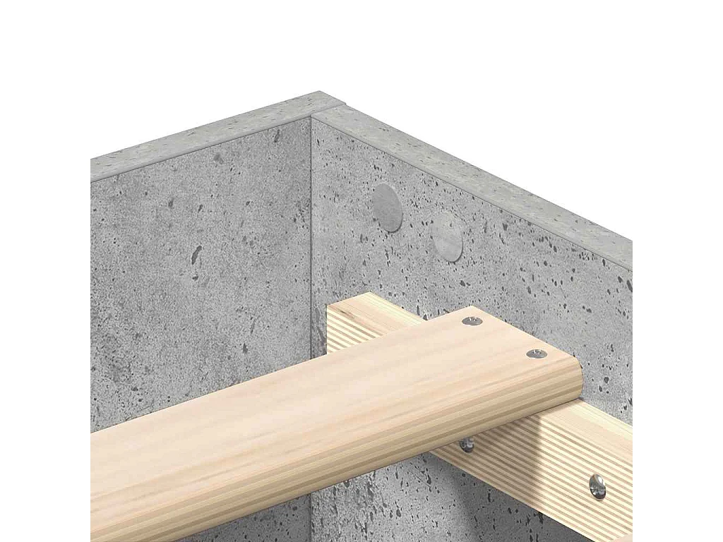 Bettgestell ohne Matratze Betongrau 150x200 cm Holzwerkstoff