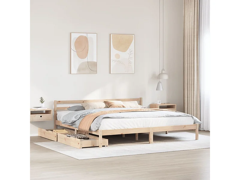 Cadre de lit sans matelas 200x200 cm bois massif de pin