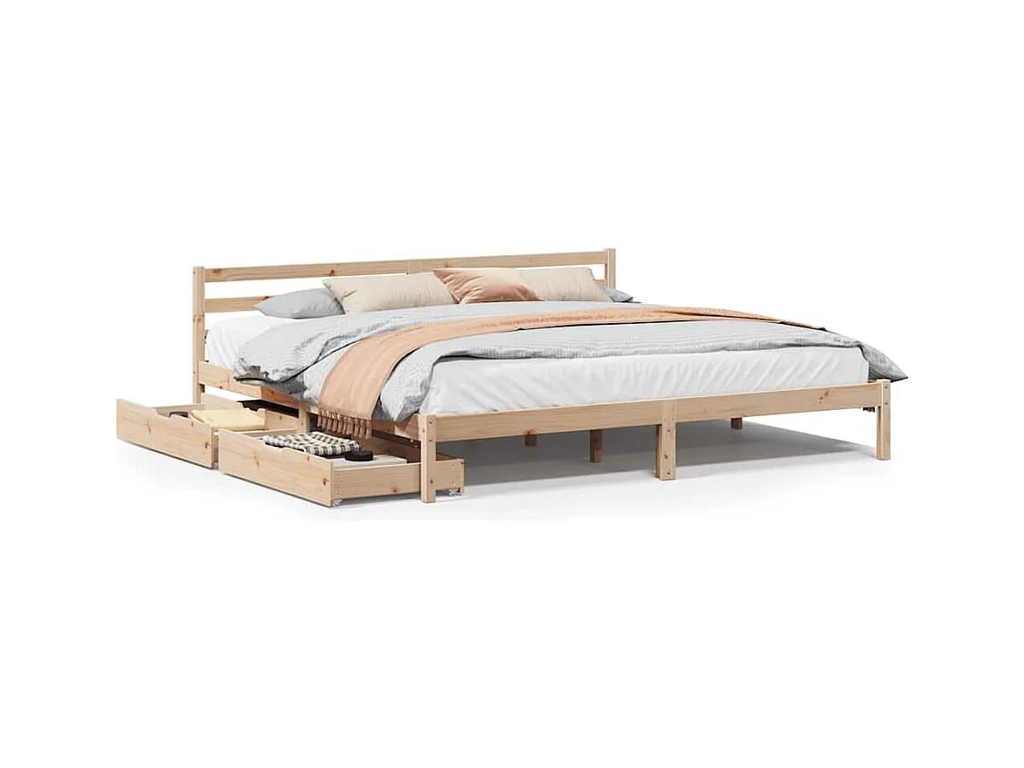 Bedframe zonder matras massief grenenhout 200x200 cm